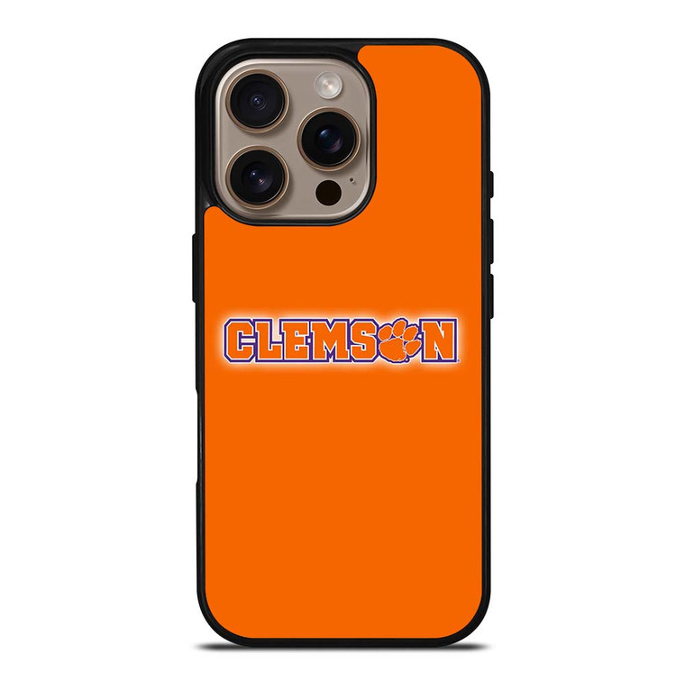 CLEMSON TIGERS LOGO FOOTBALL UNIVERSITY iPhone 16 Pro Case Cover