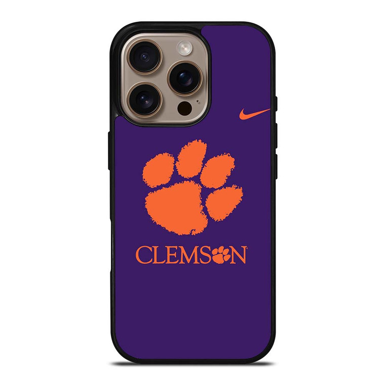 CLEMSON TIGERS LOGO UNIVERSITY FOOTBALL PAW NIKE ICON iPhone 16 Pro Case Cover