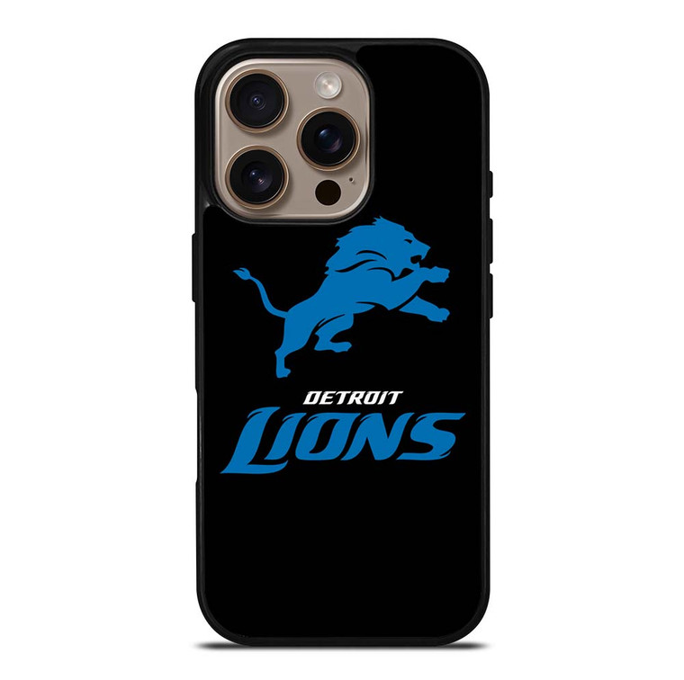 DETROIT LIONS BLACK LOGO iPhone 16 Pro Case Cover