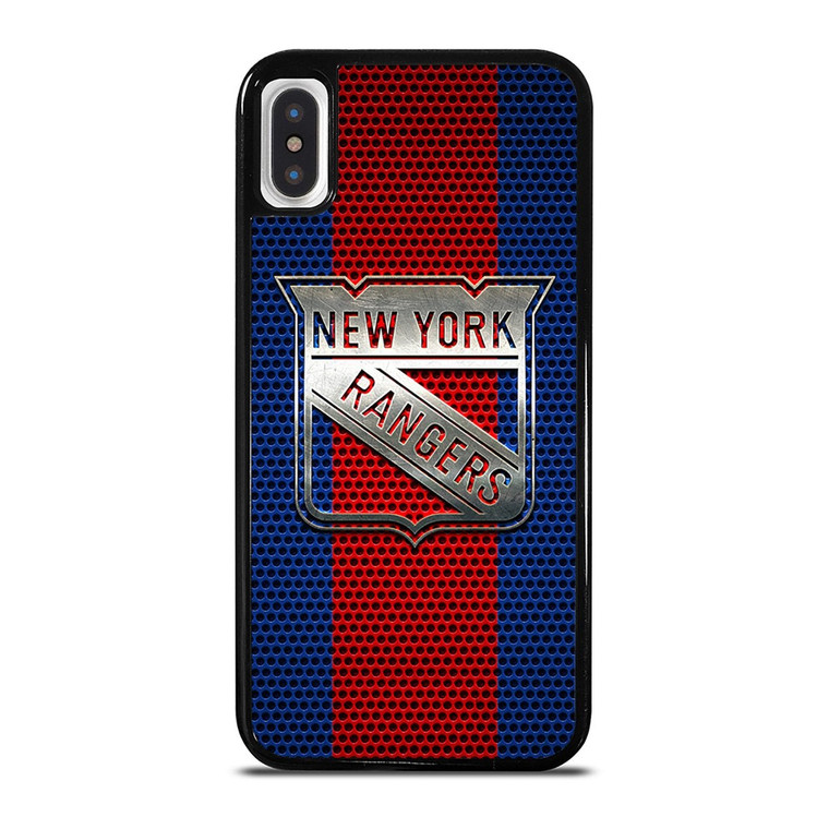 NEW YORK RANGERS LOGO METAL iPhone X / XS Case Cover