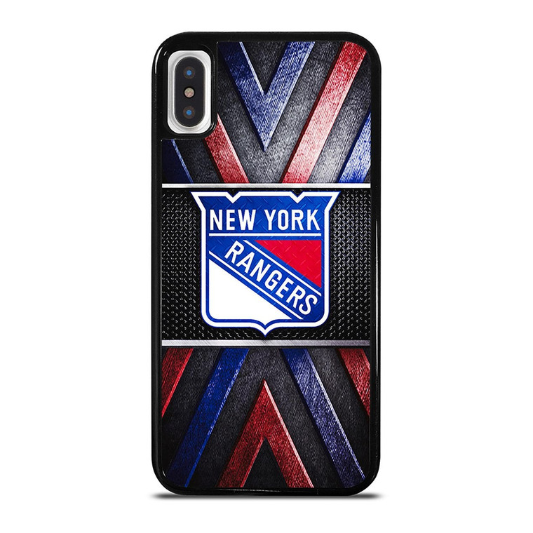 NEW YORK RANGERS NHL METAL LOGO iPhone X / XS Case Cover