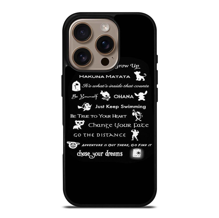 DISNEY LESSONS BLACK iPhone 16 Pro Case Cover