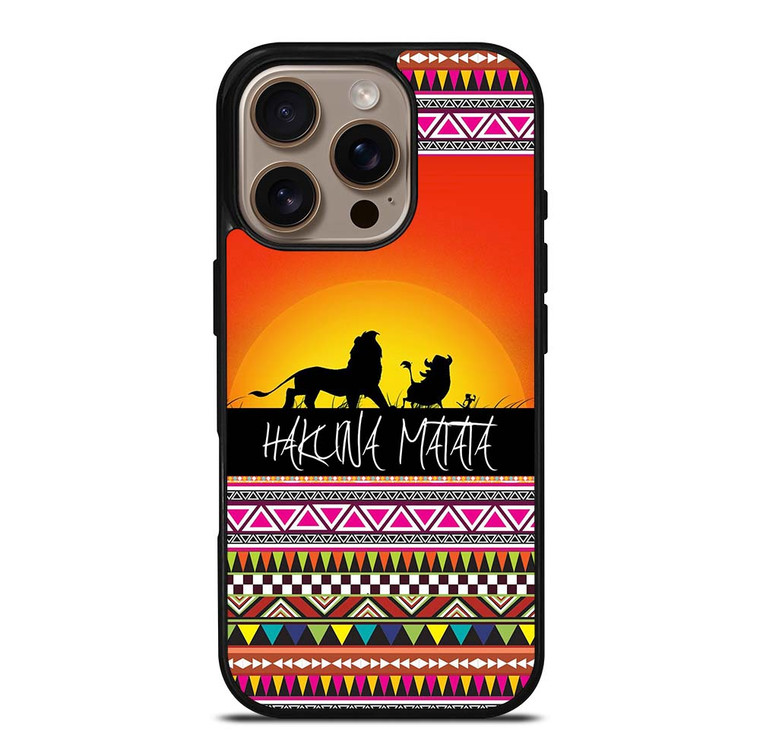 HAKUNA MATATA LION KING SUNSET AZTEC iPhone 16 Pro Case Cover