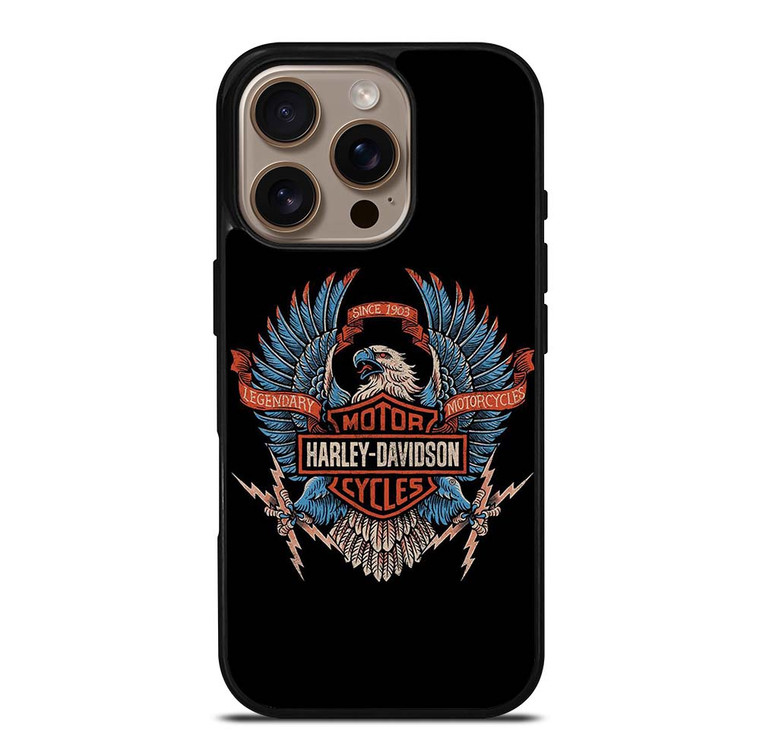 HARLEY DAVIDSON LEGENDARY MOTORCYCLES LOGO EAGLE iPhone 16 Pro Case Cover