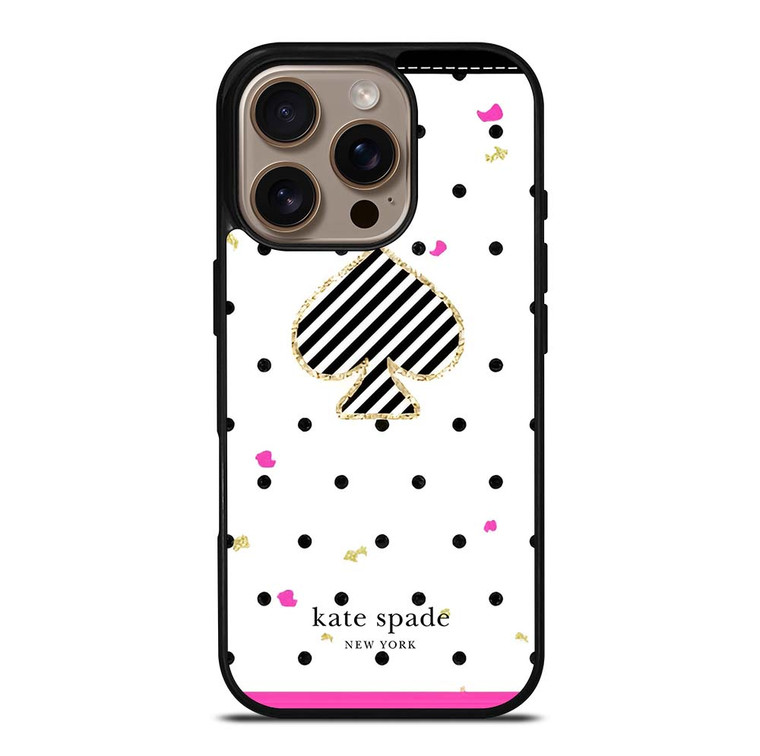 KATE SPADE NEW YORK LOGO POLKADOTS ICON iPhone 16 Pro Case Cover