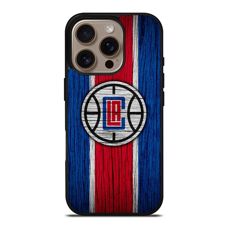 LOS ANGELES CLIPPERS WOOD LOGO iPhone 16 Pro Case Cover