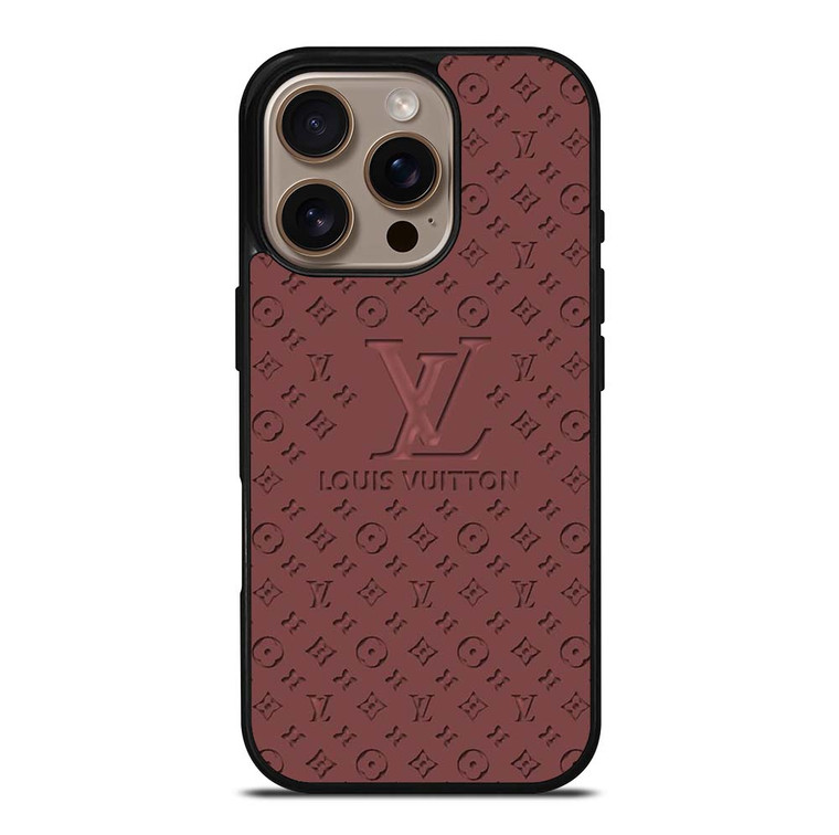 LOUIS VUITTON LV ROSE BROWN LOGO ICON iPhone 16 Pro Case Cover