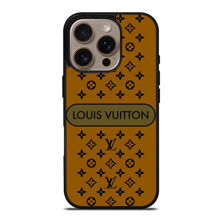 LOUIS VUITTON PATTERN LV LOGO ICON GOLD iPhone 16 Pro Case Cover