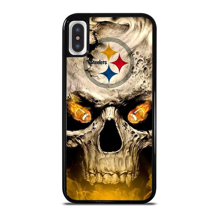 PITTSBURGH STEELERS FOOTBALL SKULL iPhone X / XS Case Cover
