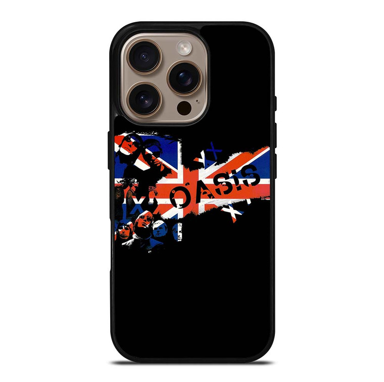 OASIS BAND ROCK BRITISH FLAG iPhone 16 Pro Case Cover