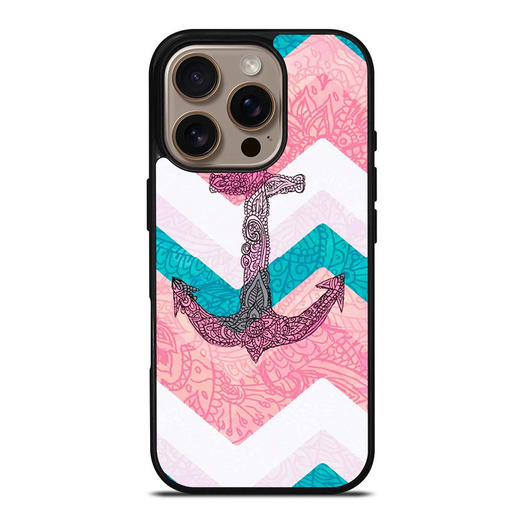 PAISLEY TRIBAL NAUTICAL ANCHOR iPhone 16 Pro Case Cover