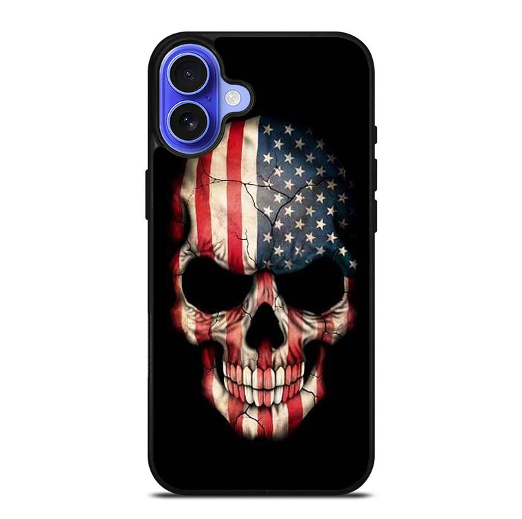 AMERICAN FLAG SKULL iPhone 16 Plus Case Cover