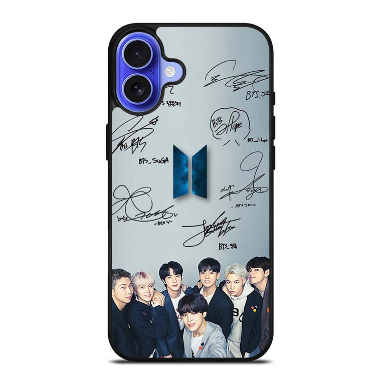 BTS BANGTAN BOYS KPOP KOREA SIGNATURE iPhone 16 Plus Case Cover