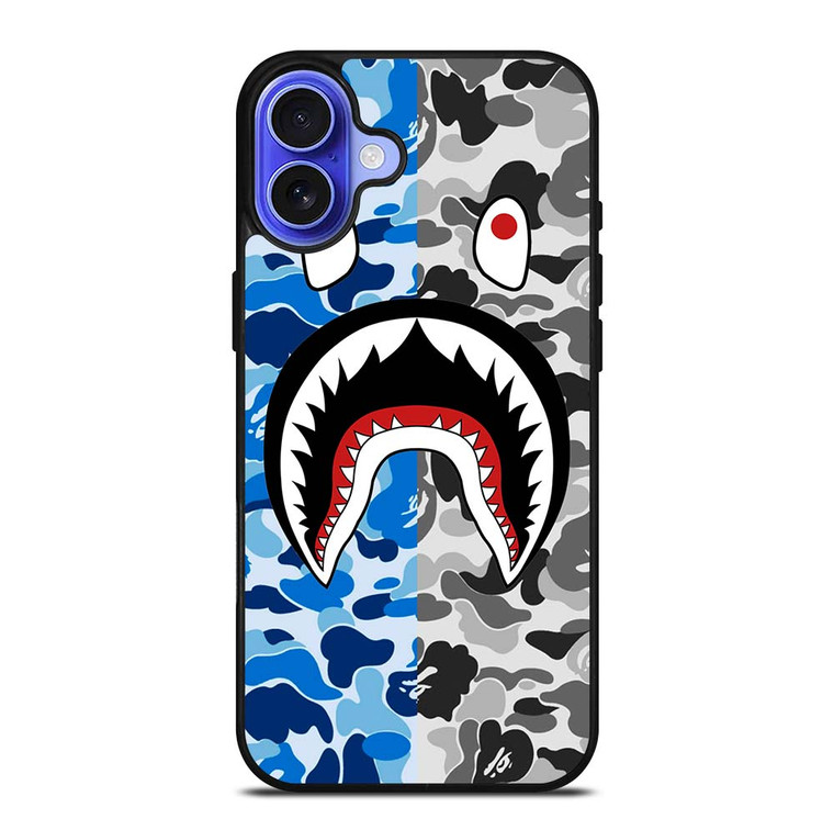 CAMO BAPE SHARK iPhone 16 Plus Case Cover