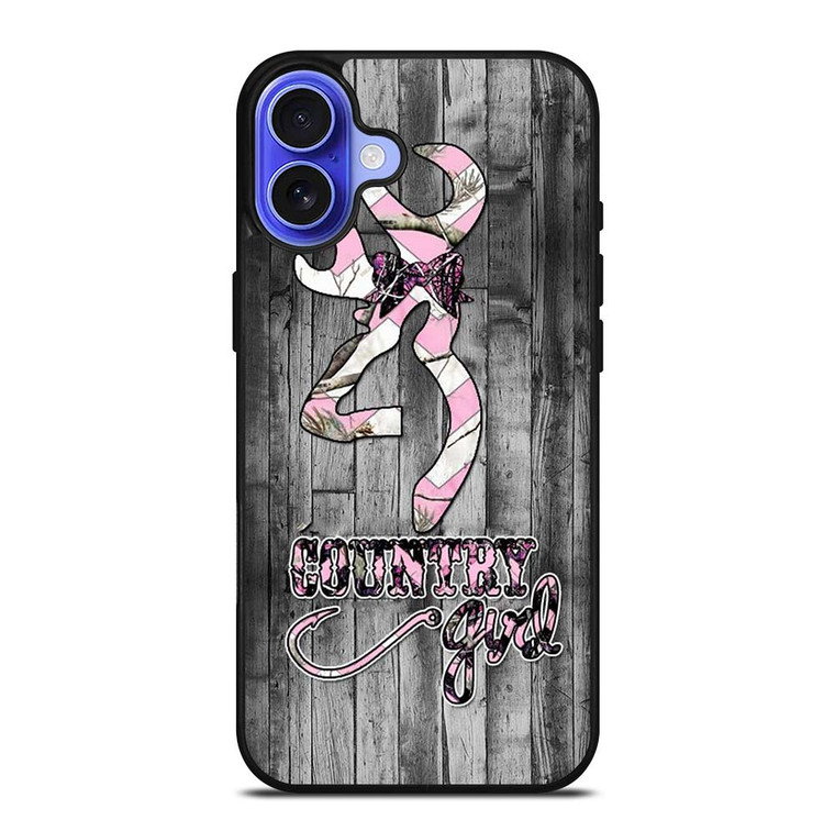 CAMO BROWNING PINK GIRL iPhone 16 Plus Case Cover