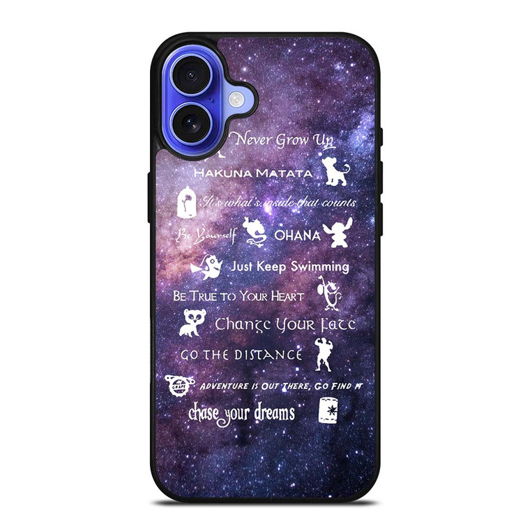 DISNEY LESSONS LEARNED MASH UP NEBULA iPhone 16 Plus Case Cover
