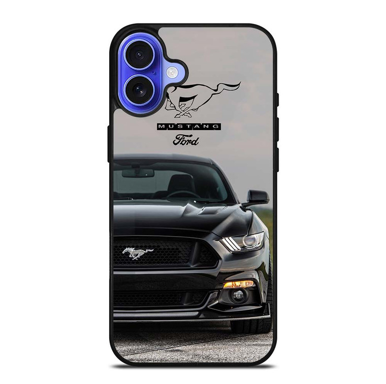 FORD MUSTANG CAR BLACK iPhone 16 Plus Case Cover