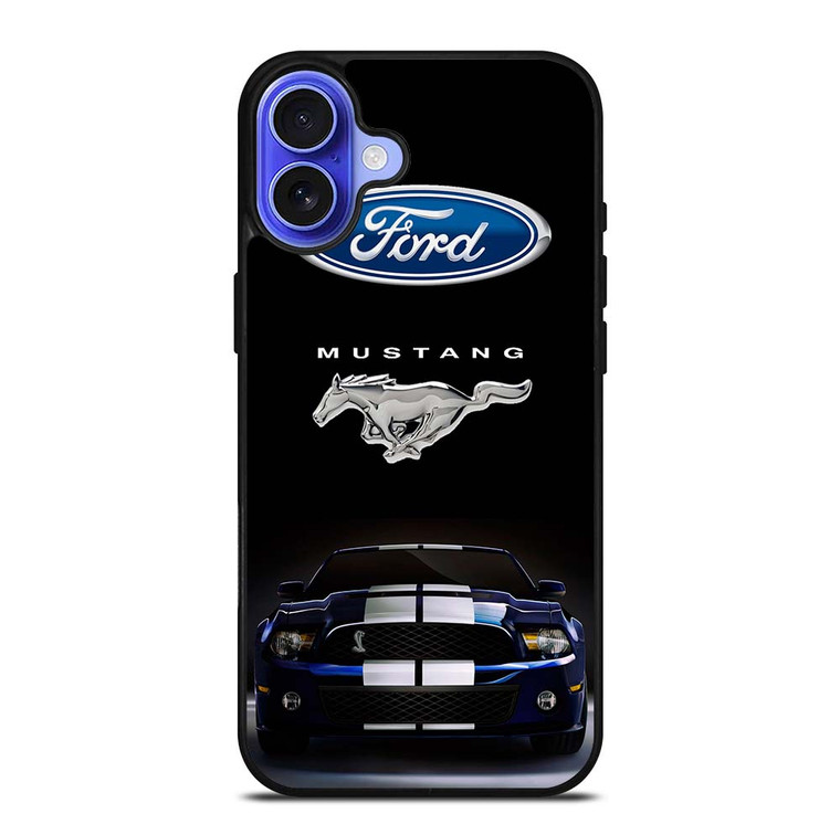 FORD MUSTANG CAR BLUE iPhone 16 Plus Case Cover