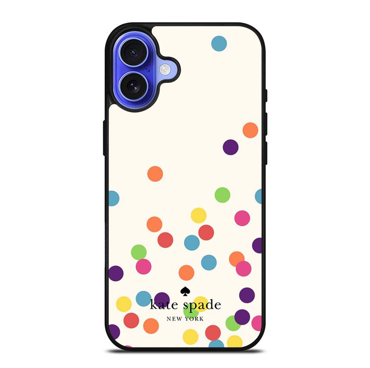 KATE SPADE NEW YORK LOGO COLORFUL POLKADOTS ICON iPhone 16 Plus Case Cover