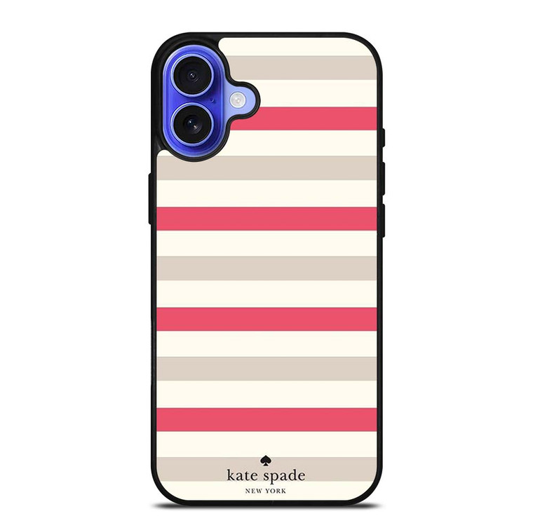 KATE SPADE NEW YORK STRIPES RED WHITE iPhone 16 Plus Case Cover