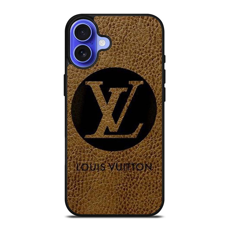 LOUIS VUITTON PARIS LV LOGO LEATHER iPhone 16 Plus Case Cover
