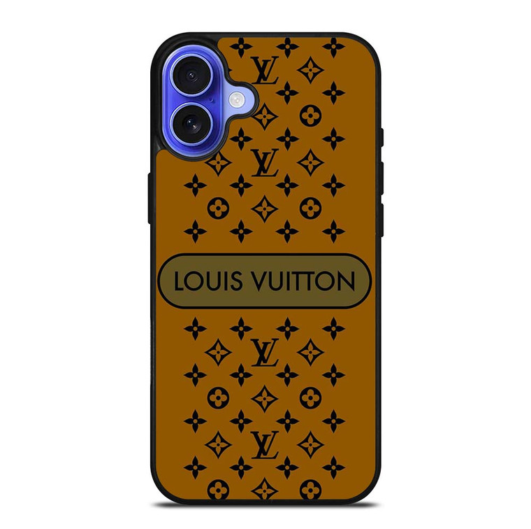 LOUIS VUITTON PATTERN LV LOGO ICON GOLD iPhone 16 Plus Case Cover