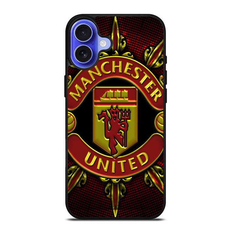 MANCHESTER UNITED LOGO ART iPhone 16 Plus Case Cover