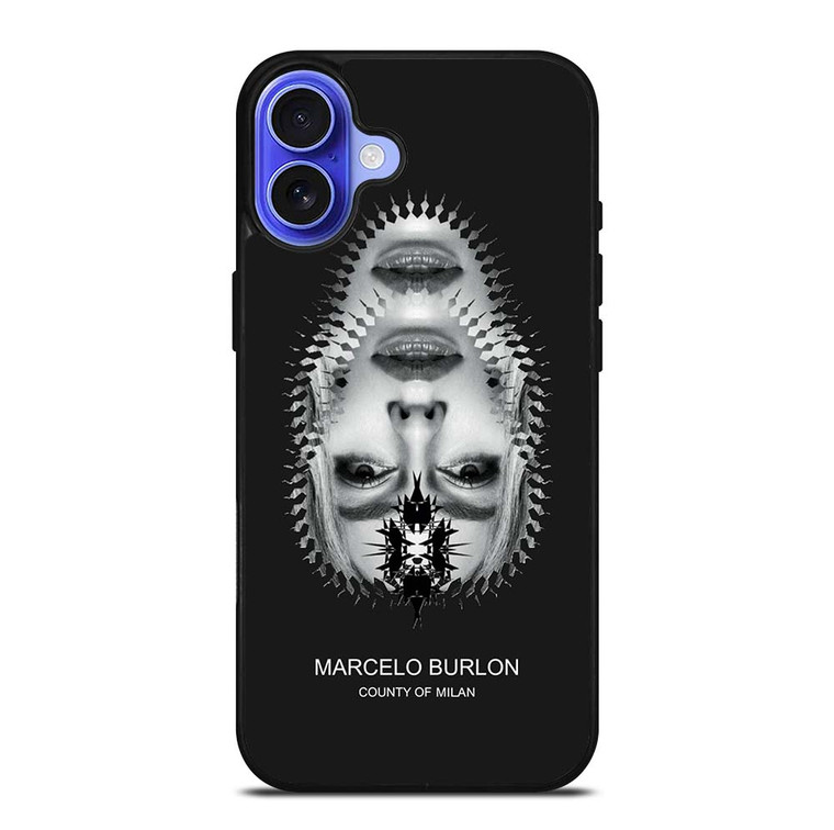 MARCELO BURLON MILAN UPSIDE DOWN FACE iPhone 16 Plus Case Cover