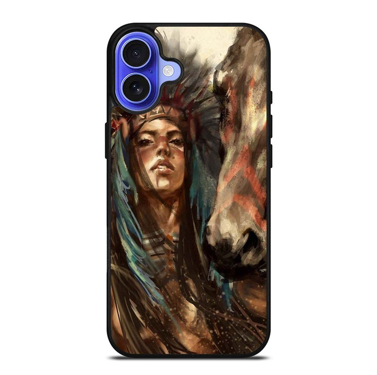NATIVE AMERICAN PEOPLE ART iPhone 16 Plus Case Cover