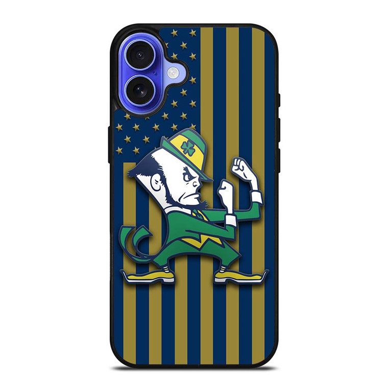 NOTRE DAME FIGHTING IRISH FLAG iPhone 16 Plus Case Cover