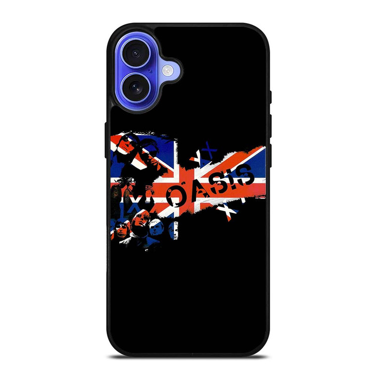 OASIS BAND ROCK BRITISH FLAG iPhone 16 Plus Case Cover