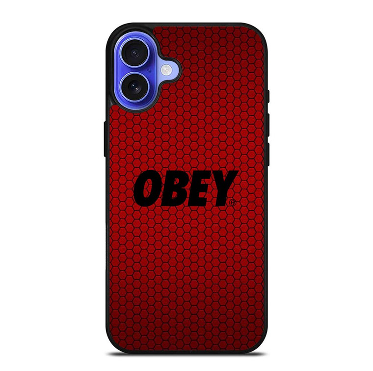 OBEY CLOTHING LOGO RED CARBON iPhone 16 Plus Case Cover