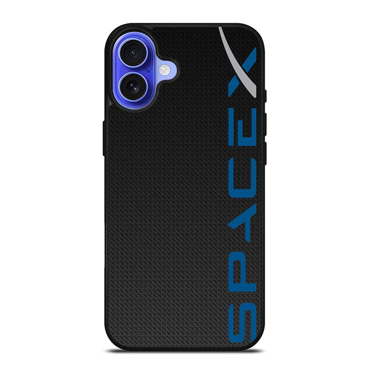 SPACE X LOGO CARBON iPhone 16 Plus Case Cover