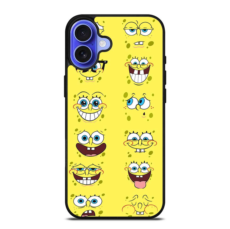 SPONGE BOB MOOD FACE iPhone 16 Plus Case Cover