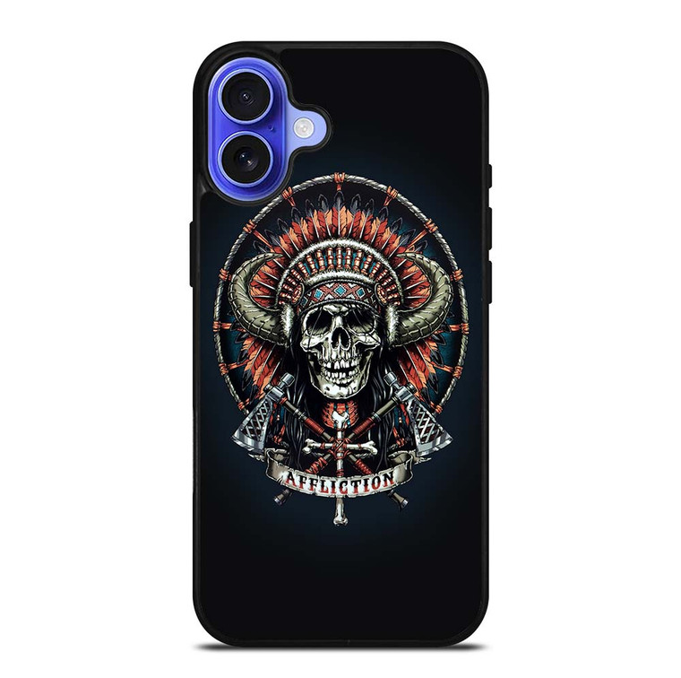 AFFLICTION INDIAN SKULL iPhone 16 Case Cover