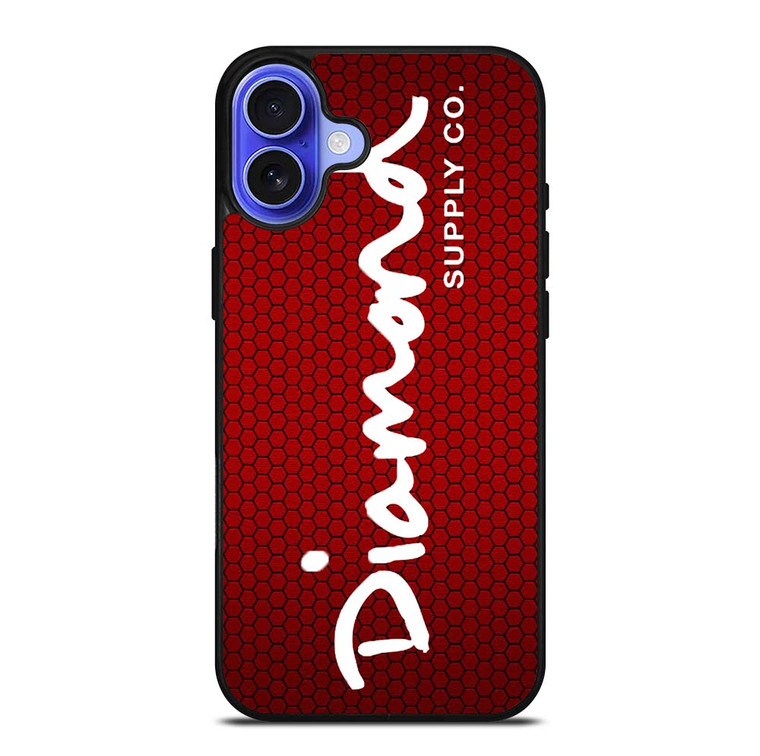 DIAMOND SUPPLY CO RED CARBON iPhone 16 Case Cover