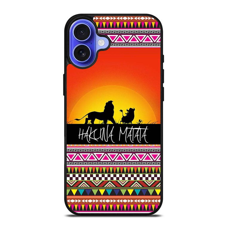 HAKUNA MATATA LION KING SUNSET AZTEC iPhone 16 Case Cover