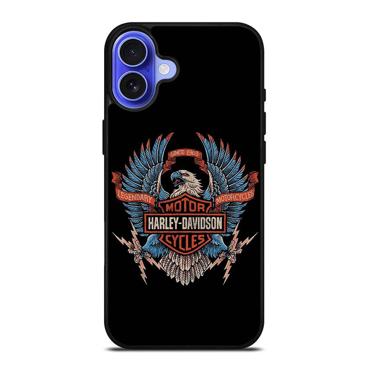 HARLEY DAVIDSON LEGENDARY MOTORCYCLES LOGO EAGLE iPhone 16 Case Cover