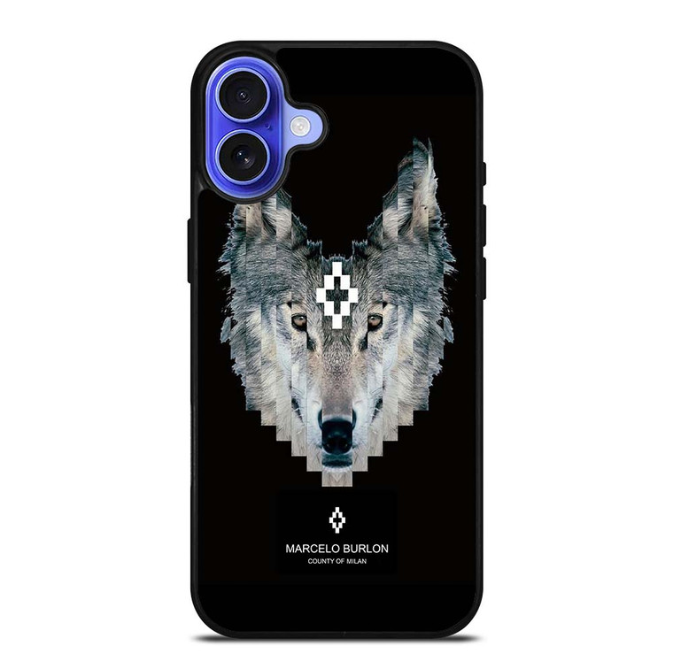 MARCELO BURLON WOLF LOGO iPhone 16 Case Cover