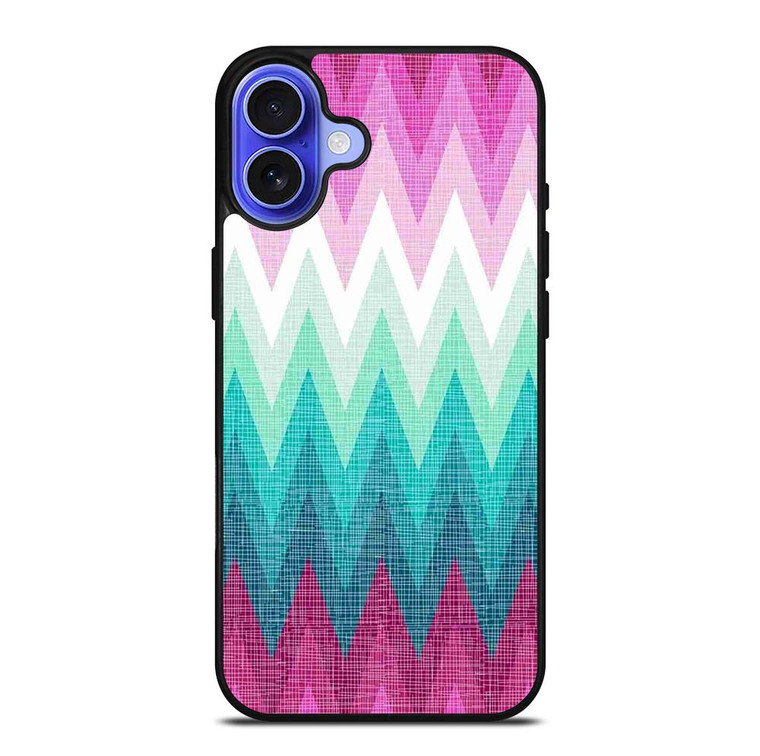 OMBRE PASTEL CHEVRON iPhone 16 Case Cover