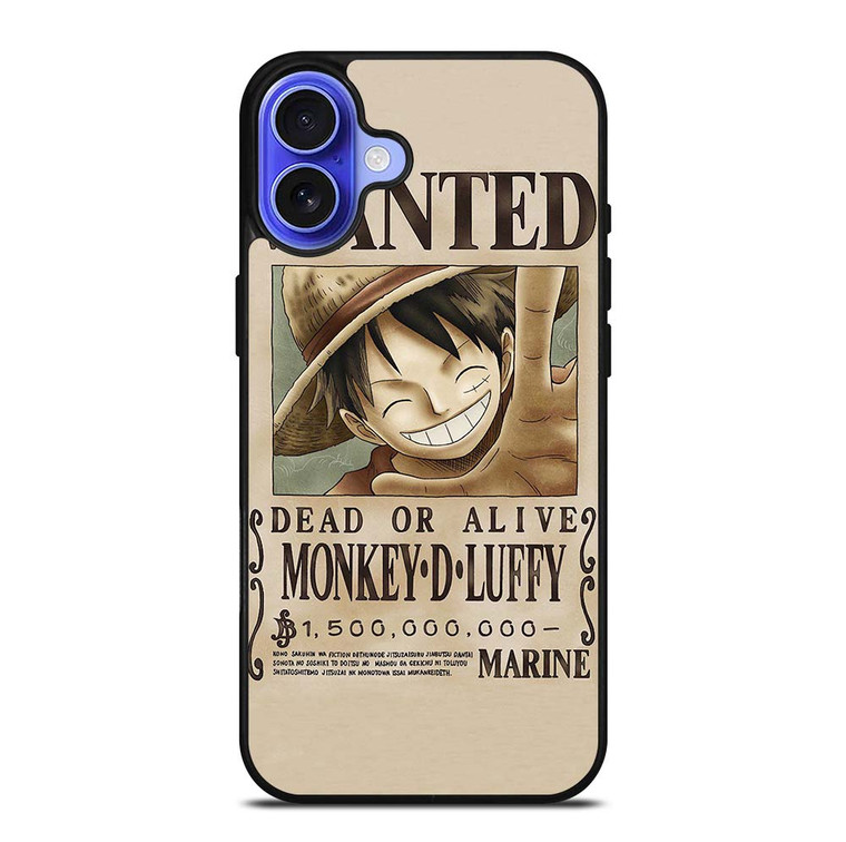 ONE PIECE MONKEY D LUFFY WANTED iPhone 16 Case Cover