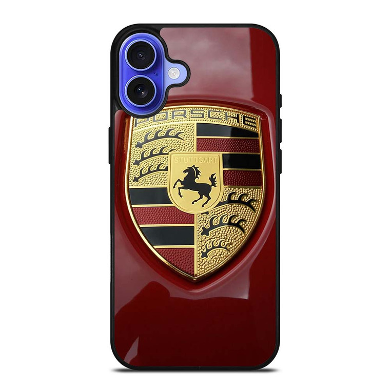 PORSCHE LOGO EMBLEM RED iPhone 16 Case Cover