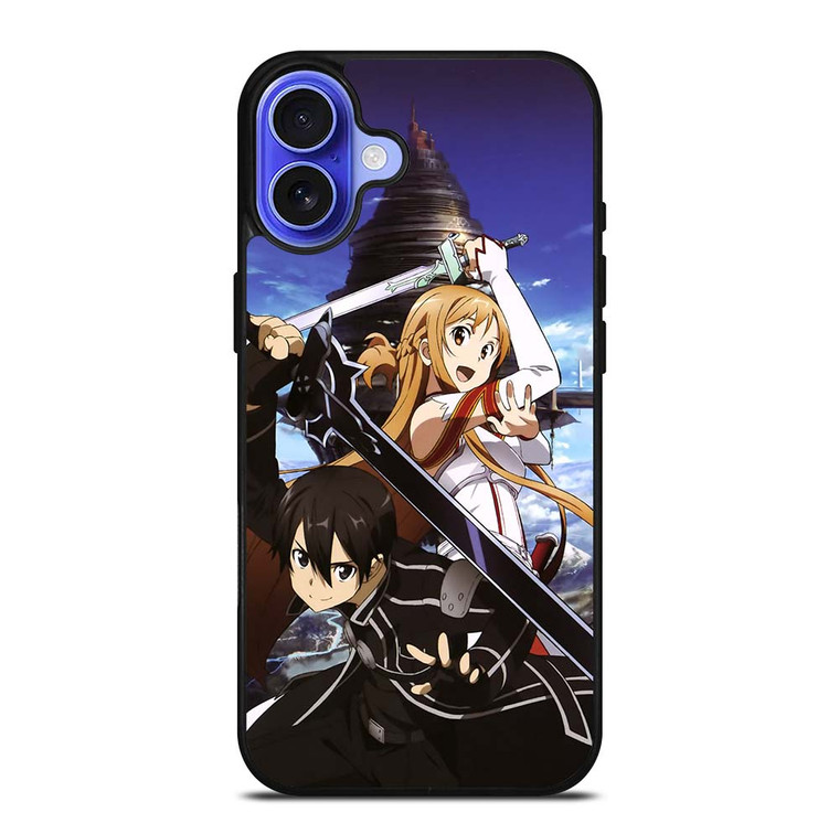 SAO SWORD ART ONLINE KIRITO AND ASUNA iPhone 16 Case Cover