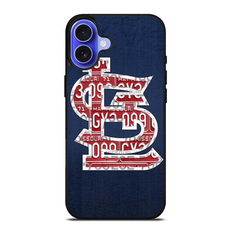 ST. LOUIS CARDINALS BASEBALL WOODEN LOGO iPhone 16 Case Cover