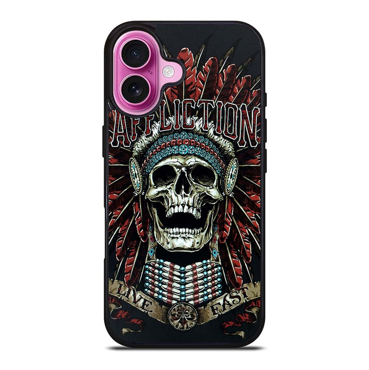 AFFLICTION SKULL INDIAN iPhone 16 Plus Case Cover
