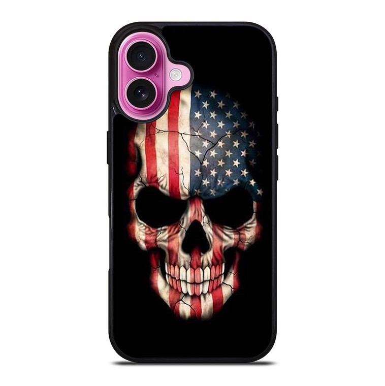 AMERICAN FLAG SKULL iPhone 16 Plus Case Cover