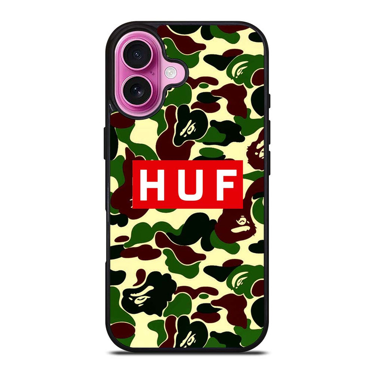 BAPE CAMO HUF iPhone 16 Plus Case Cover
