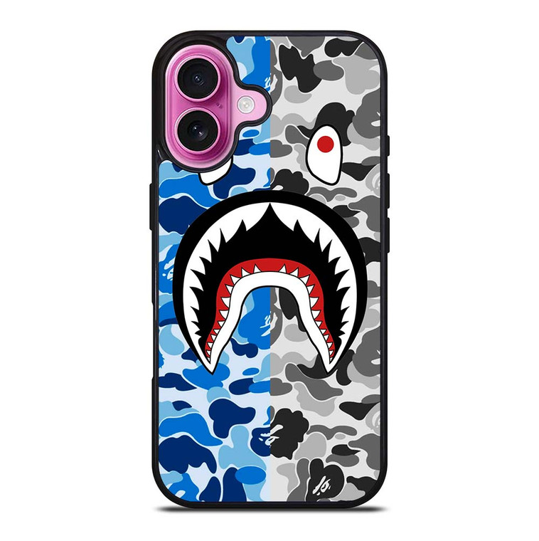 CAMO BAPE SHARK iPhone 16 Plus Case Cover