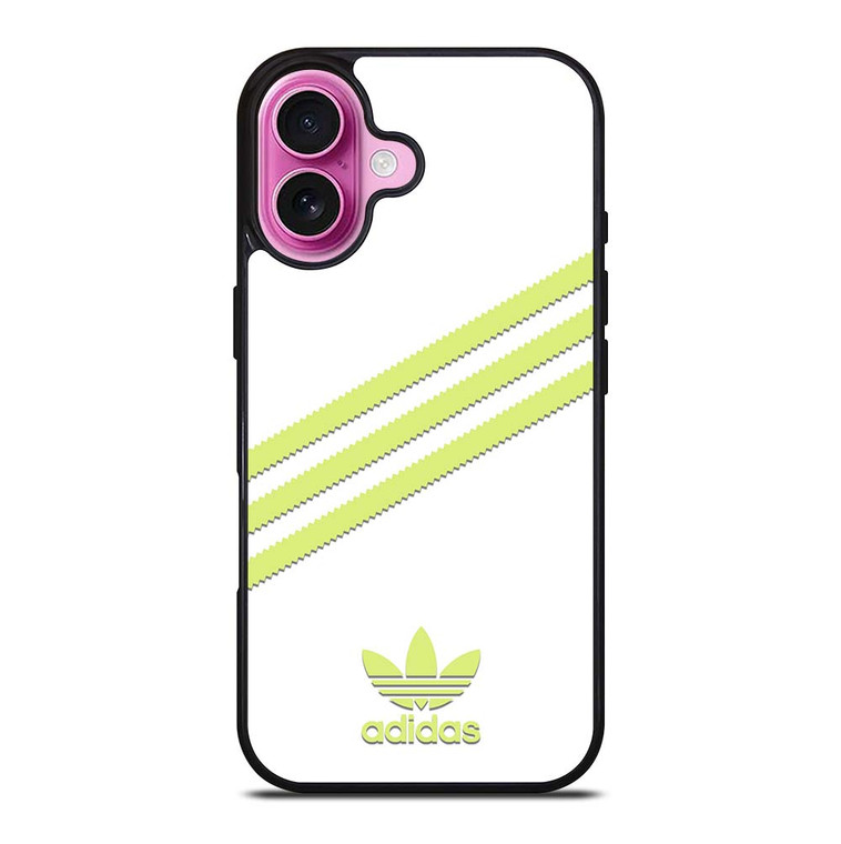 ADIDAS ORIGINALS STRIPES WHITE YELLOW iPhone 16 Plus Case Cover