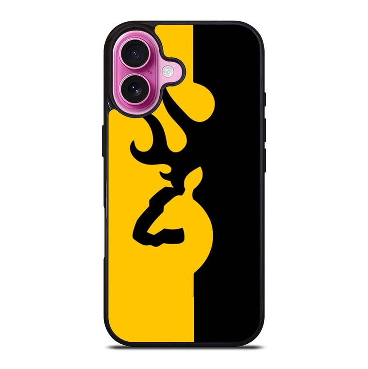 BROWNING LOGO BLACK YELLOW iPhone 16 Plus Case Cover